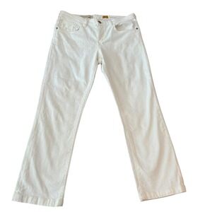 Anthropologie Pilcro and the Letterpress White Denim Jeans Straight Leg Size 30